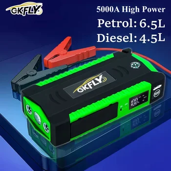 GKFLY Ad Alta Potenza 5000A 4000A Dispositivo di Avviamento 12V Auto Salto di Avviamento Accumulatori E Caricabatterie Di Potere Benzina Diesel Caricabatteria Per Auto Batteria Booster