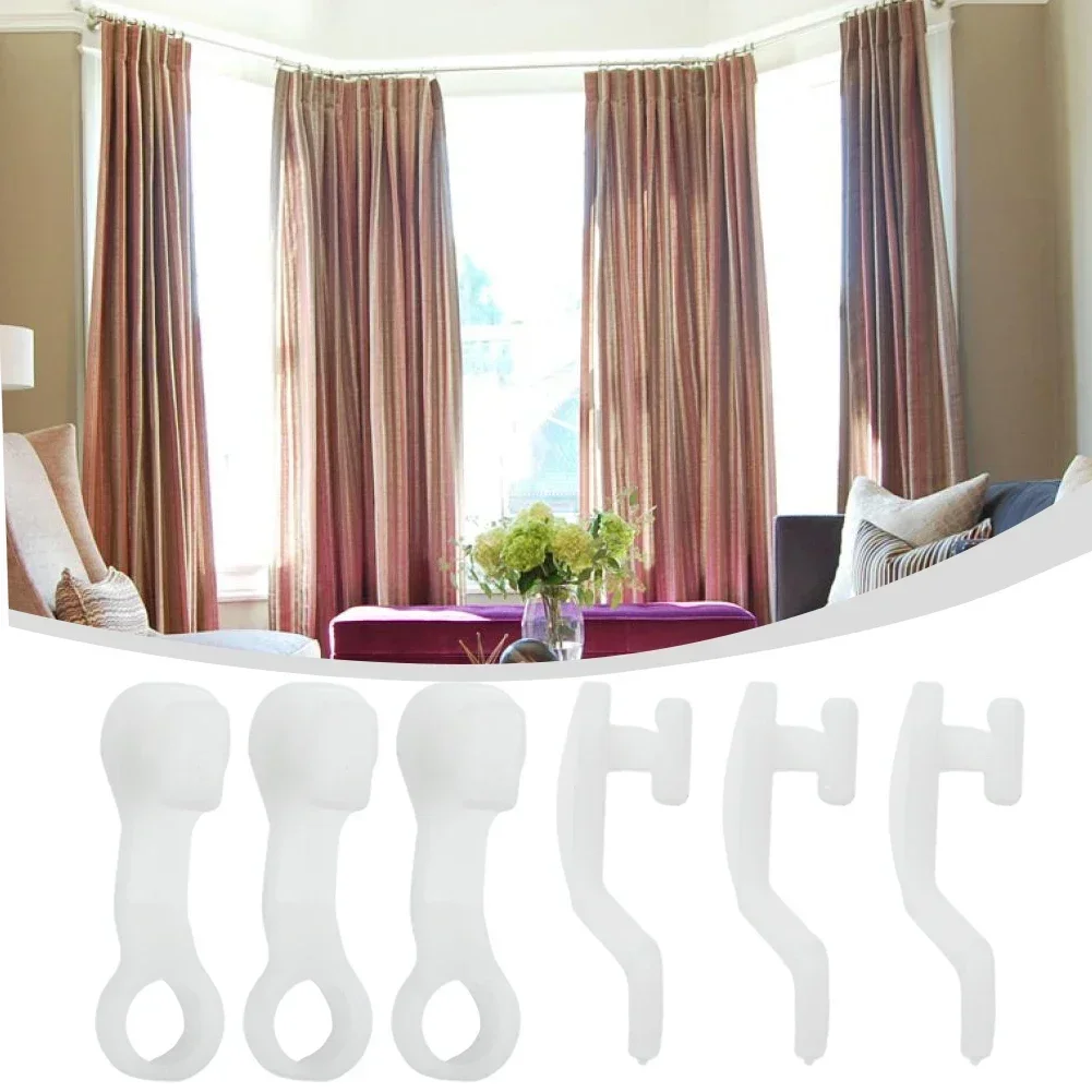 Curtain Hooks Curtain Gliding Hook 50pcs/pack Track Gliders Track Rail Gliders Plastic Durable