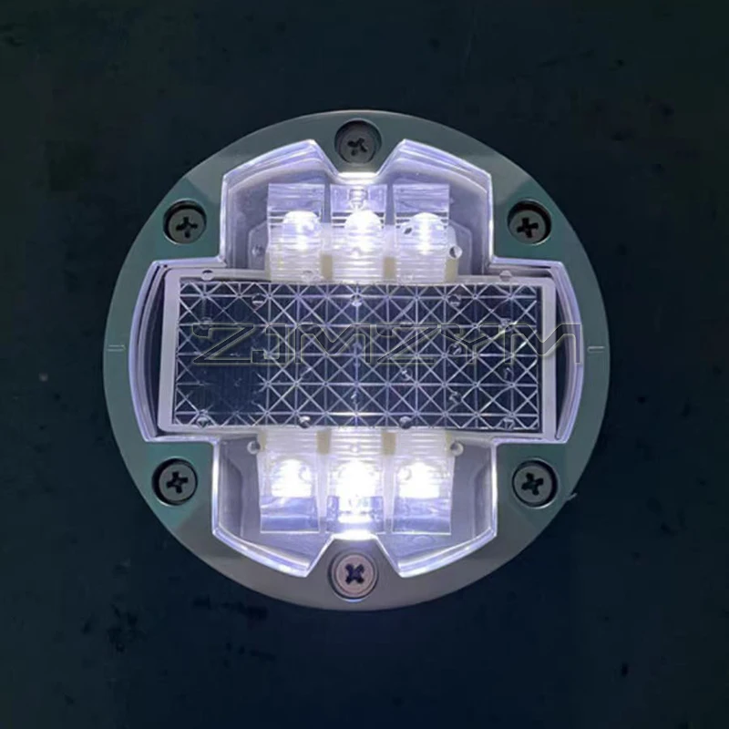 IP68 Waterproof Embedded Road Stud Fog-proo LED Solar Powered Road Stud Light Reflective Flashing Ground Warning Lamp