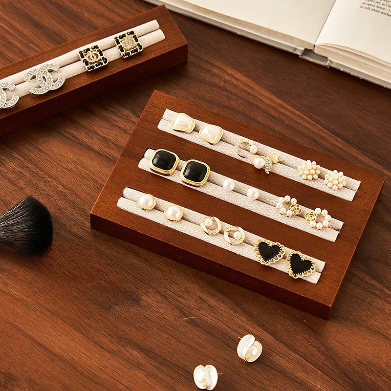 Solid Wood Grain Ring Bracelet Literary Toy Storage Tray Viewing Pallet Jewelry Display Props Jewelry Tray Display Tray 2