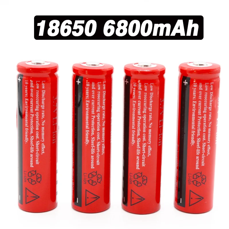 18650 Batteria Al Litio 3.7 V Volt 6800Mah 18650 Batteria Ricaricabile Batterie Al Litio Agli Ioni Di Litio Per Torcia Ecc.