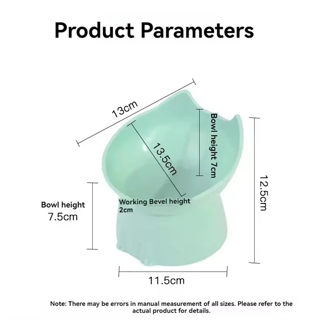 Tilted Elevated Cat Food Bowl Ergonomic Cat Food Dish Anti Neck Protector Vomiting Raised Cats Food Bowl Non Slip for Cats Dogs 6