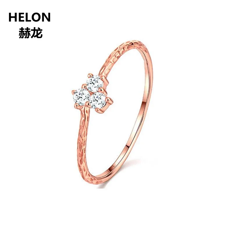 

Solid 14k Rose Gold Women Engagement Wedding Ring Party Fine Jewelry CZ