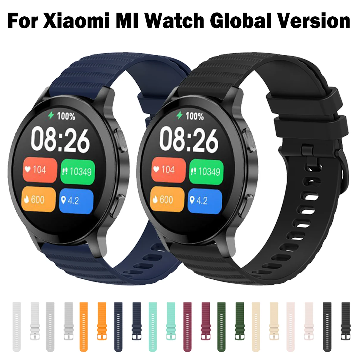 Per Xiaomi Mi Watch Global Version / Mi Watch S1/ S1 Pro / S1 Active / Mi Watch Color 2 Cinturino In Silicone Morbido Cinturino Da Polso 22Mm