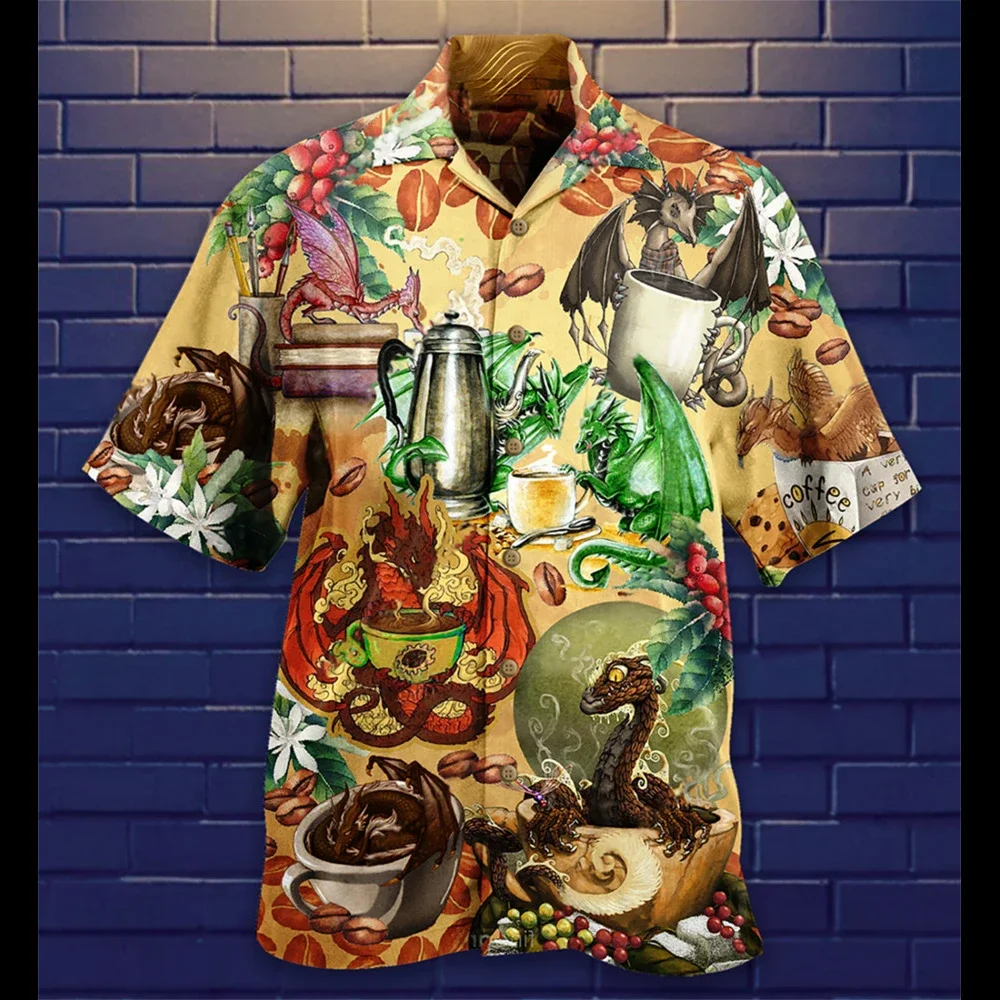 

2024 Summer Holiday Club Tops For Men And Women Hawaiian Shirt Men Beer Gorilla Funny Casual Short Sleeve Cuban Shirt