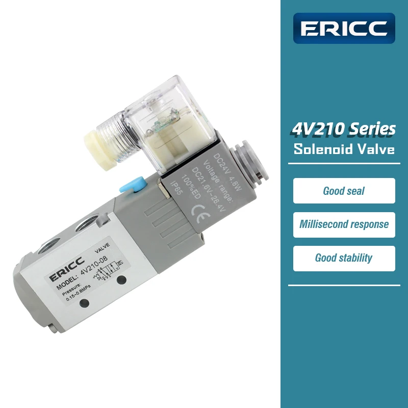 

High quality 4V210-08 Series 5 port 2 position Solenoid valve normally closed 4V210-08 AC220V DC12V DC24V AC110V Pneumatic Valve