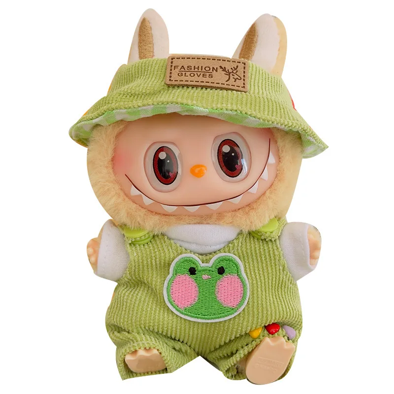 17cm Doll Fashion Set Labubu Cute White Shirt Hat Animal Clothing Fox Penguin Rabbit Clothing Accessories Toy Gifts In Stock