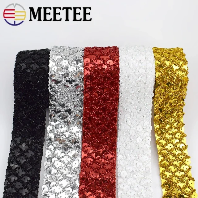 Elastic Lace Trims Sequin Ribbons Sewing Wedding Garments Crafts