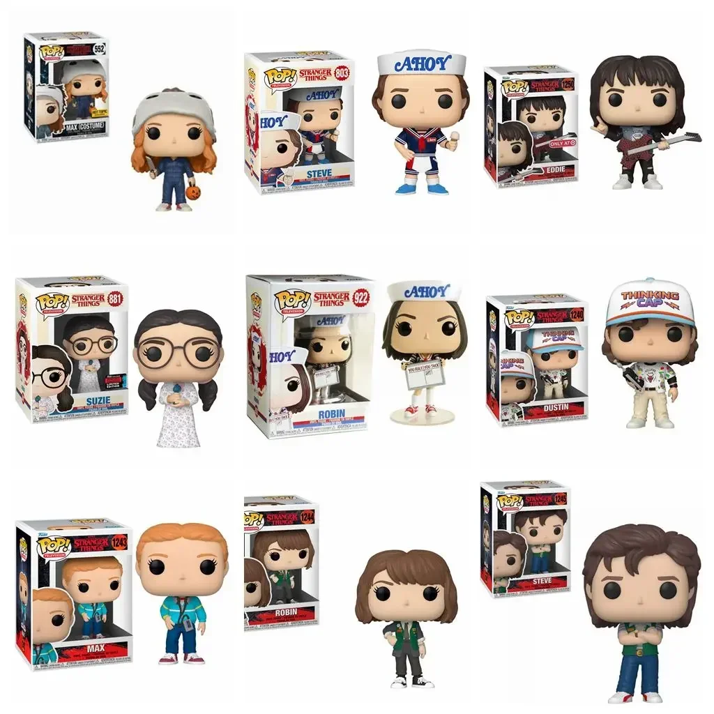 thumbnail image 1 of FUNKO POP 1244# 674# ROBIN 426# WILL 552# 1243# MAX 1240# DUSTIN 1245# 638 STEVE 881 SUZIE 1250 EDDIE Figura de acción de juguete, 1 of 5