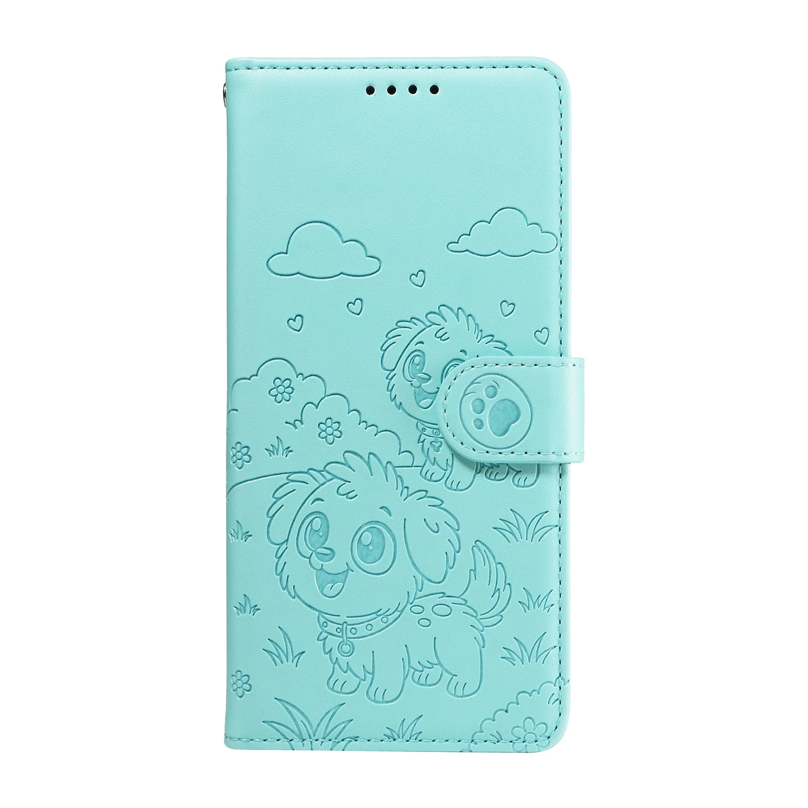 3D Dog Pattern Leather Wallet Flip Phone Case