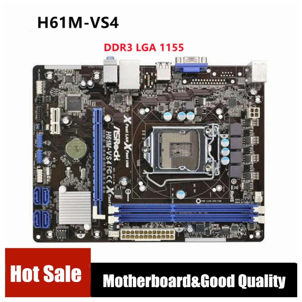 

Desktop motherboard for ASRock H61M-VS4 LGA 1155 DDR3 RAM 16G Integrated graphics Motherboard