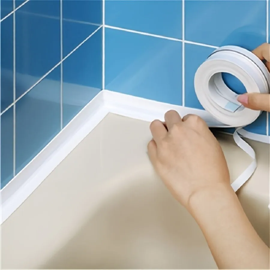 BathroomShowerSealingTapePVCBathToiletCaulkTapeSelfAdhesive