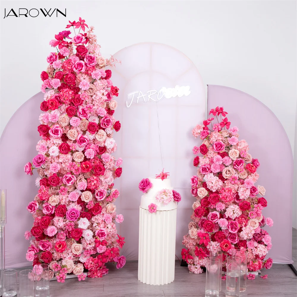 

Luxury Red Pink Rose Hydrangea Artificial 5D Floral Runner for Wedding Arch Decor Floor Flower Row Window Display Customized