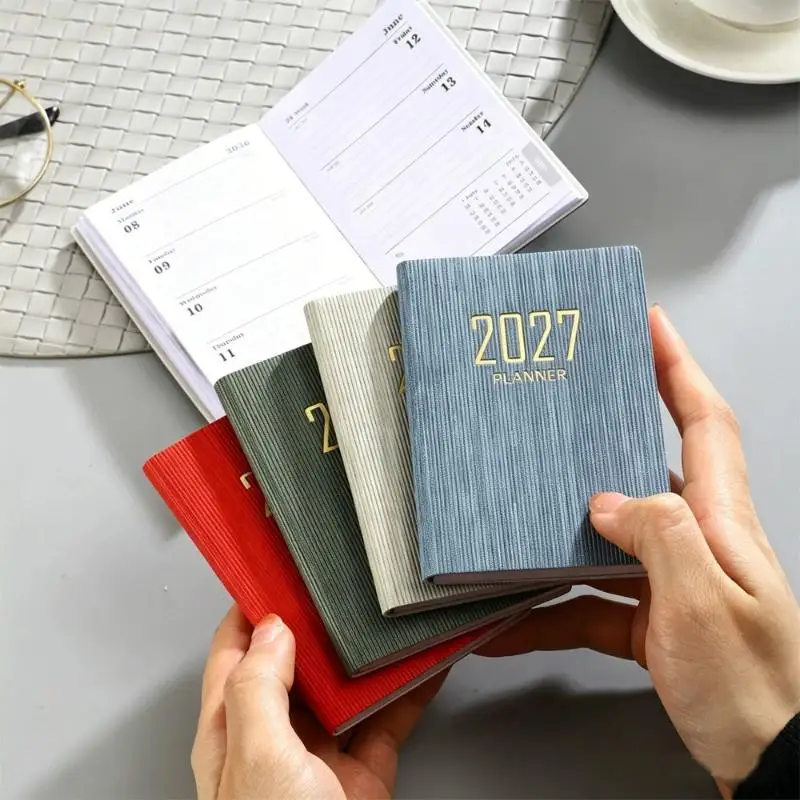 Agenda con calendario, diario, agenda settimanale per studenti, regalo, mini A7, agenda 2027, formato tascabile - immagine 4