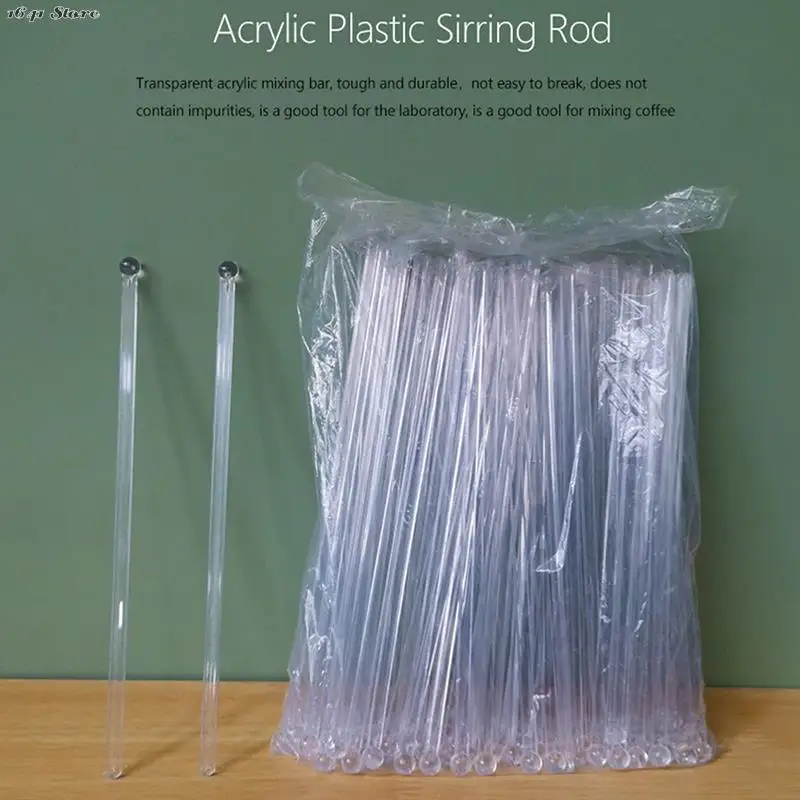 1/100Pcs Round Head Plastic Stirring Mixing Sticks Transparent Cocktail Drink Bar Muddler Ladle Stirrer Swizzle Stick Barware