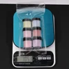 6Pcs/set Pink/Purple/Blue Acrylic Nail Powder Mix Glitter sequins 3-in-1 Professional Nail Extension/Carving/Dipping Powder 6