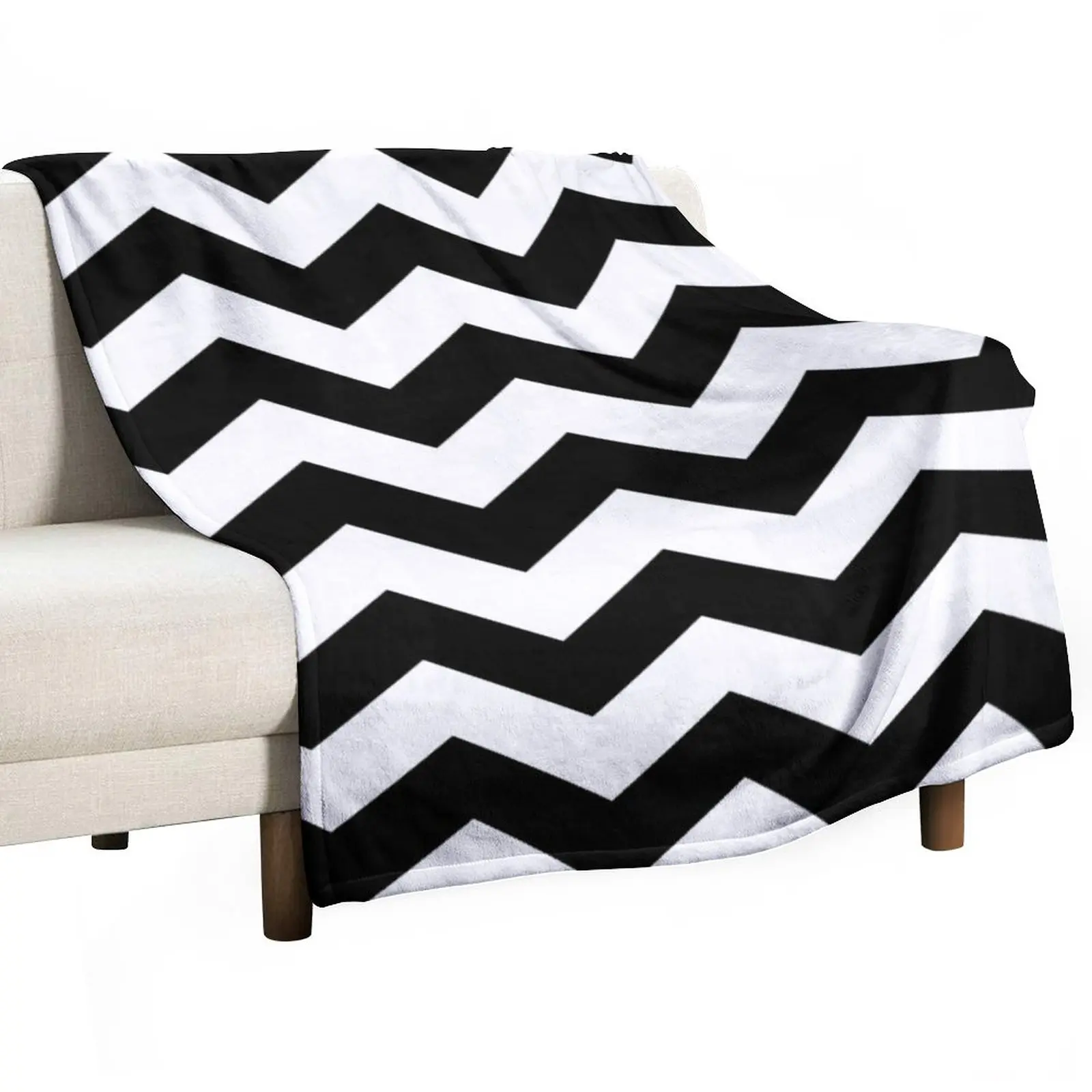 

Black And White Zigzag Chevron Throw Blanket Multi-Purpose Blankets For Bed