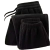 Men's Fce Lined Thiened Autumn Winter Long Pants Youth Students Warm Double-sided Velvet Loose Fit Trousers Casual Sle