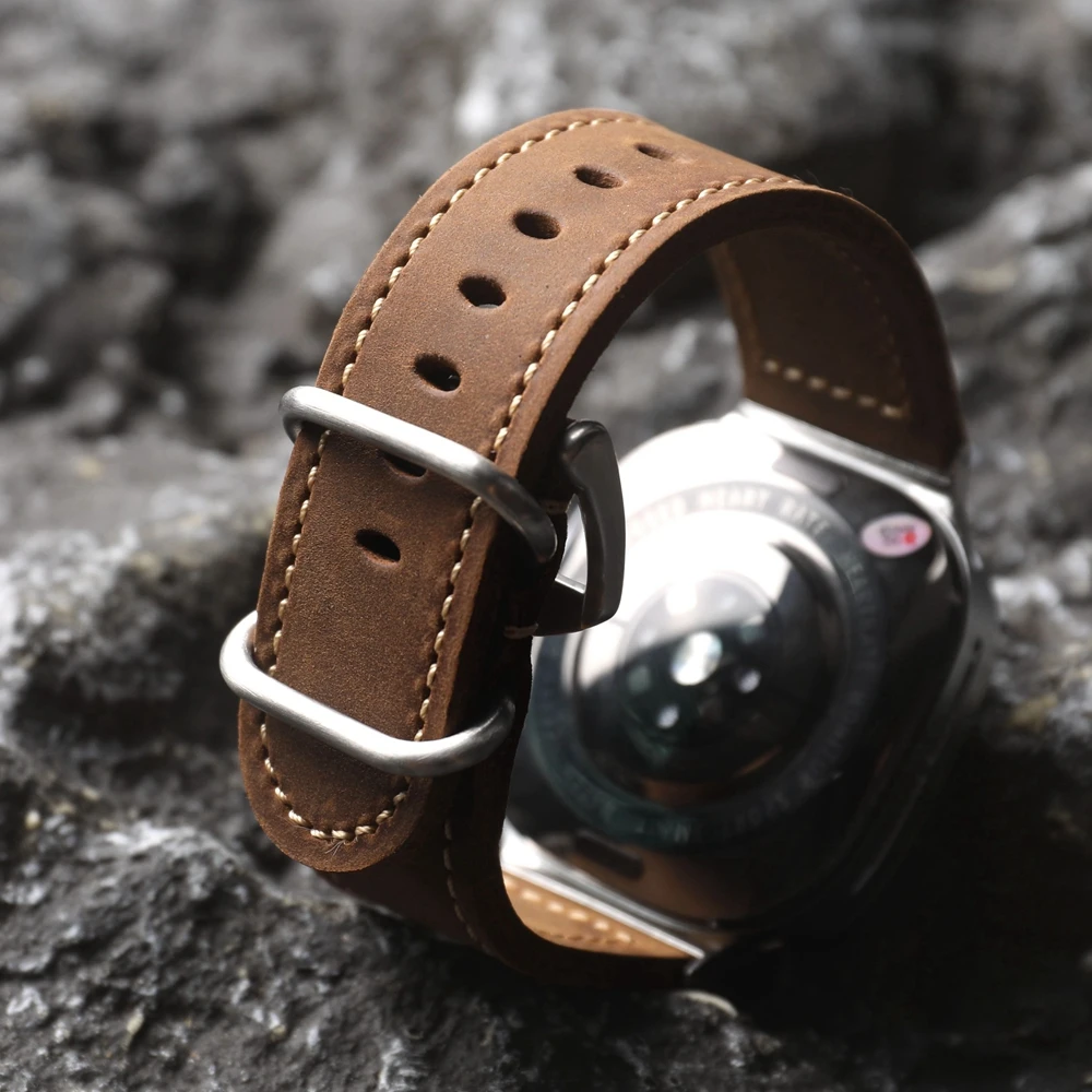 اليدوية طبقة الرأس حزام جلد البقر مناسبة لساعة غال...