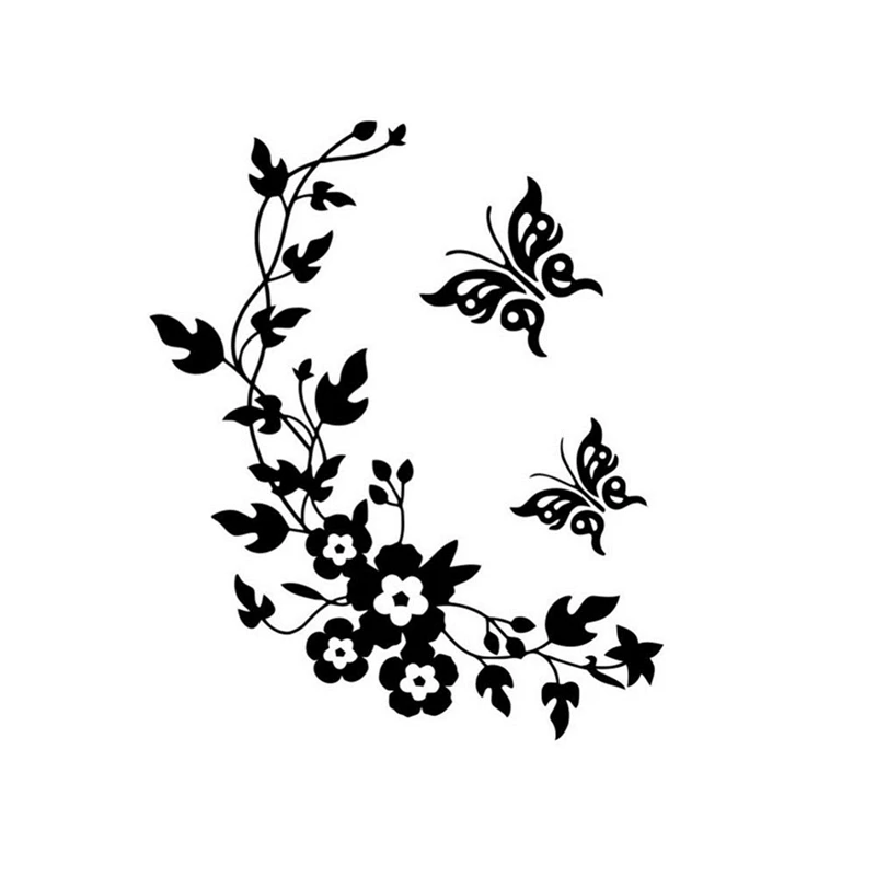 Description Picture 3 of itemButterfly Flower Vine Bathroom Wall Stickers Home Decoration Wallpaper Decals For Toilet Decorative Sticker Decor