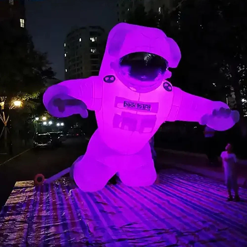 Suspended Inflatable Astronaut With LED Lights Advertising Spaceman Giant Space Man Cartoon Decoration For Outdoor Display 2