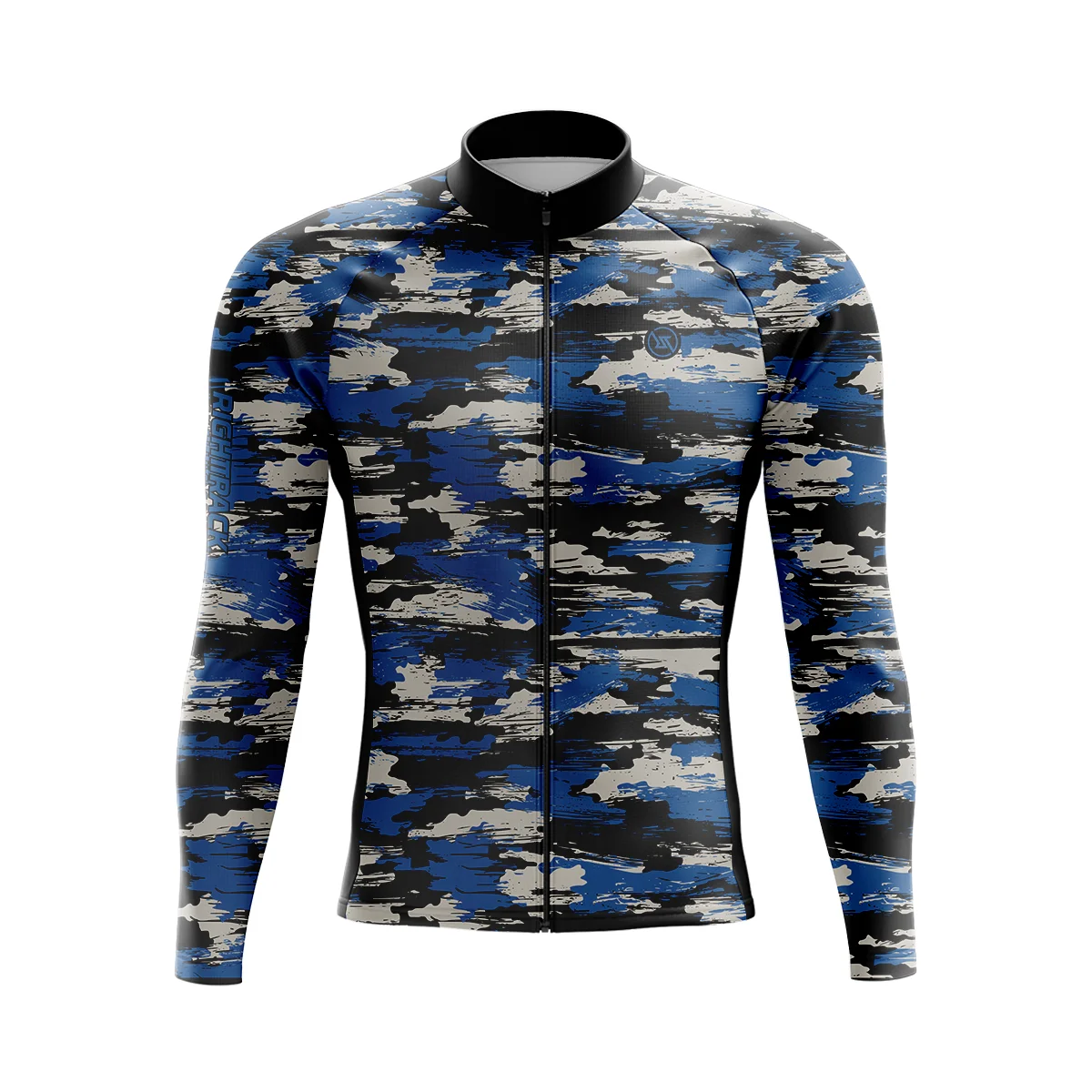 thumbnail image 1 of Maillot de ciclismo de invierno de manga larga para hombre, ropa de ciclismo de camuflaje, ropa térmica de malla/polar para primavera y otoño RIGHTTRACK, ropa para bicicleta de montaña, 1 of 5