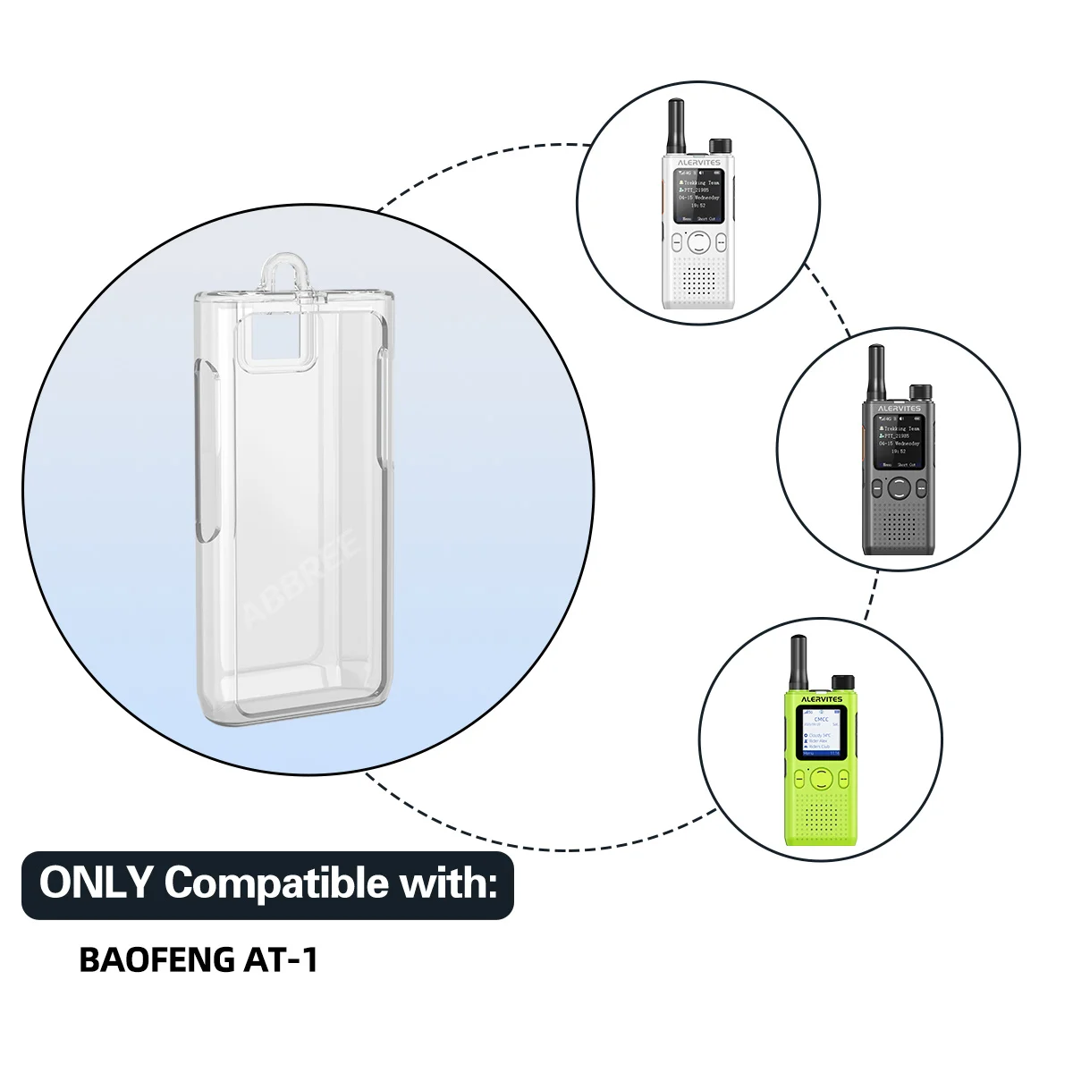 ABBREE AT-1 워키 토키 투명 보호 케이스 투명 TPU 커버 BAOFENG AT-1 햄 라디오용 투명 케이스 안티 드롭 케이스