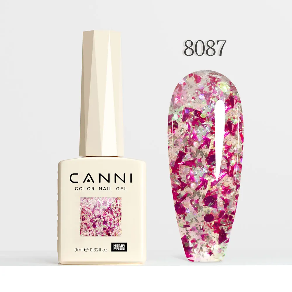CANNI Super Glossy Glitter Cat Eye Nail Gel Polish - Hema Free Diamond Top Coat, Semi-Permanent UV LED Varnish