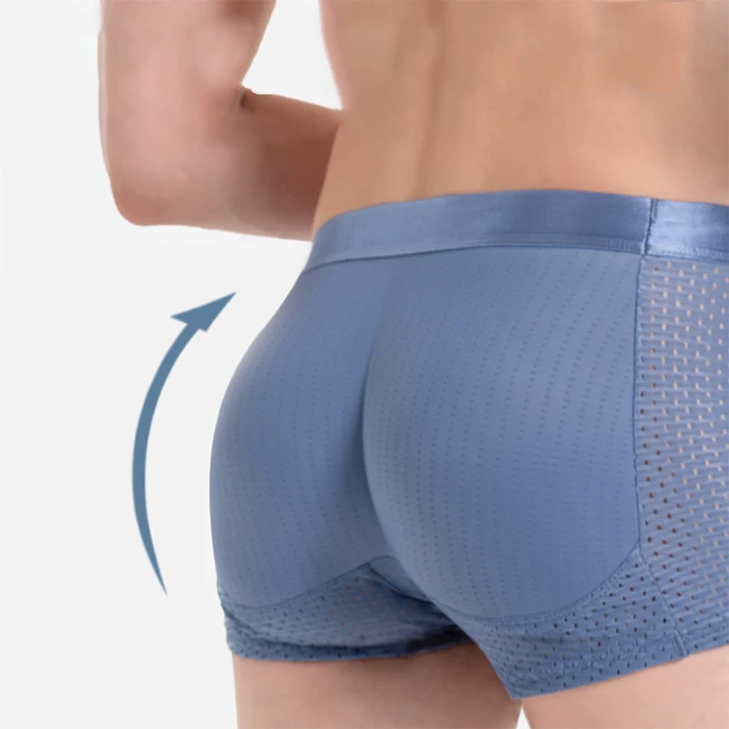 

Men Sexy Padded Briefs Butt Lifter Underwear Body Shaper Shorts Mesh Boxer Buttocks Lifter Enlarge Butt Push Up Pad Underpants