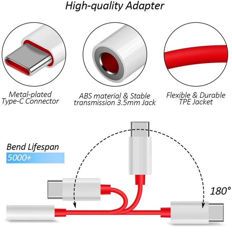 Type C To 3.5mm Adapter For Oneplus 13 13r 12 Nord 4/3/CE4 Ace 5 Pro Ace5 One Plus 13 Pad 3