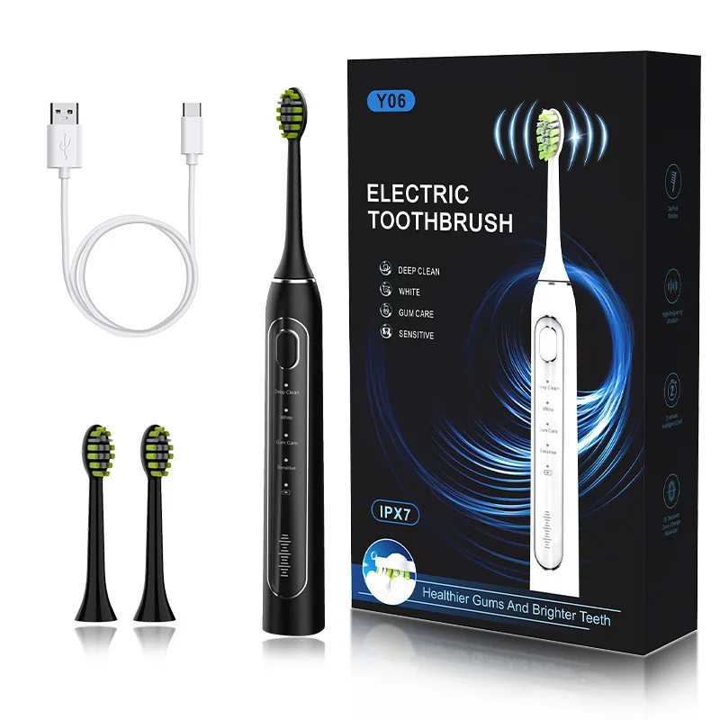 

Newest Sonic Electric Toothbrush USB Charge Rechargeable with 2 Replacement Heads for Adults 4 Mode Ultrasonic Tooth Brush IPX7