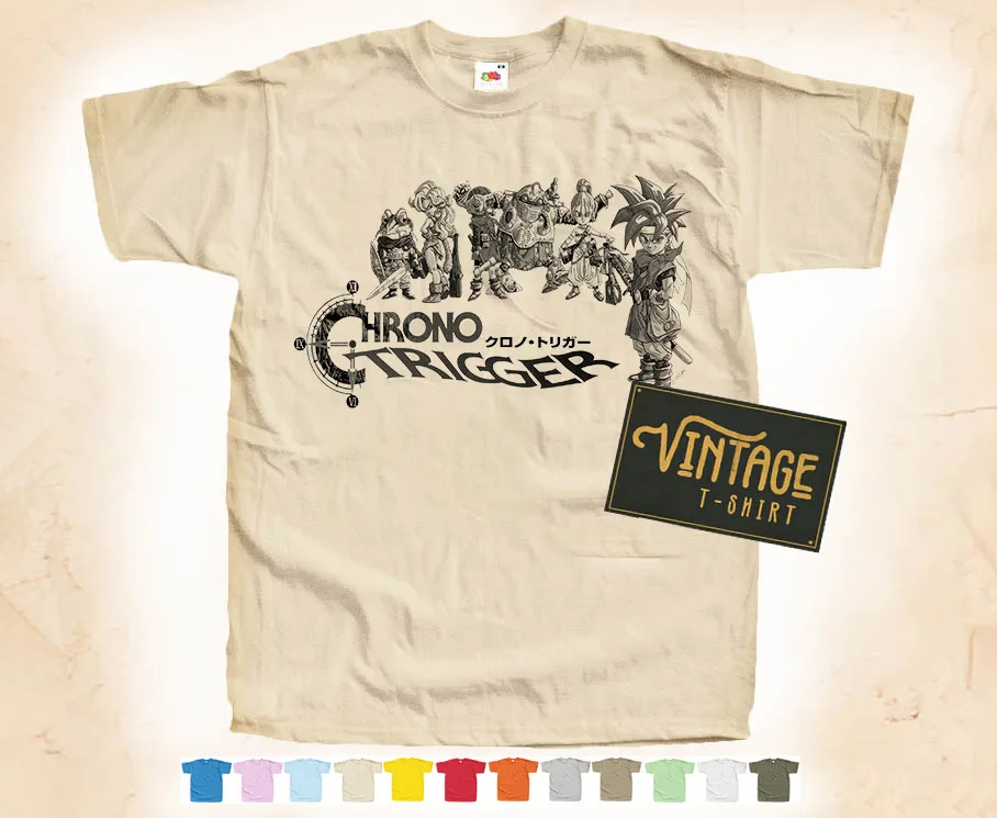 Stampa Nera: Chrono Trigger V1 T Shirt Natural Vintage Poster Cotton S-5Xl