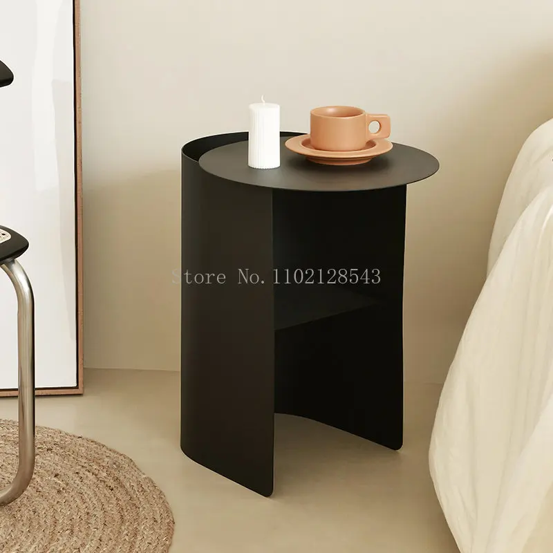 

Nordic Simple Side Table Complete Wrought Iron Bedside Table Modern Bedroom Bedside Cabinet Storage Shelf журнальные столики