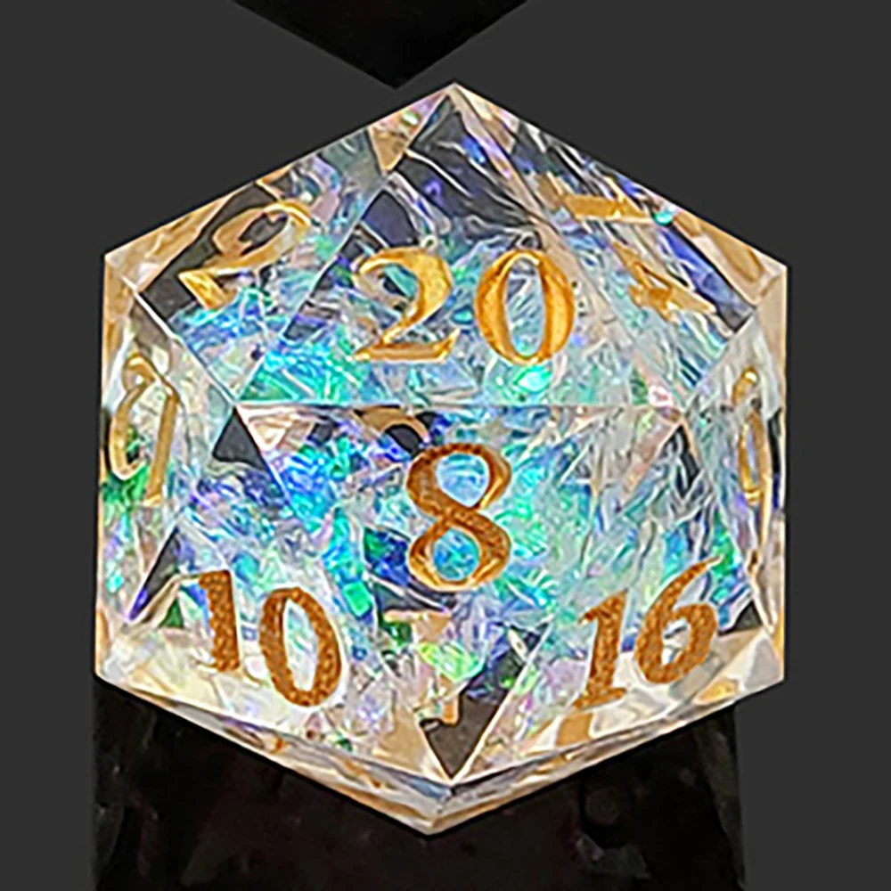 DND Transparent Sharp Edge Number Polyhedral Resin Dice D+D Dice Set For Dungeon and Dragon Pathfinder Role Playing Game(RPG)MTG 4