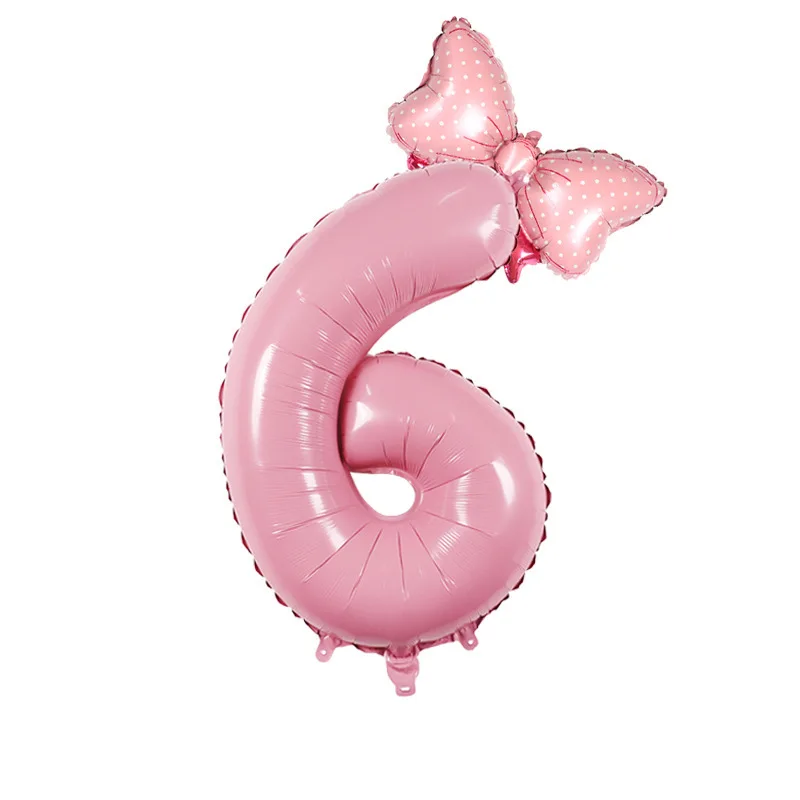 32 Zoll rosa digitale Schleife Schleife Aluminiumfolie Ballons für Mädchen Hochzeit Geburtstag Party Dekor Nummer Party Foto Requisiten Versorgung – Detail 6