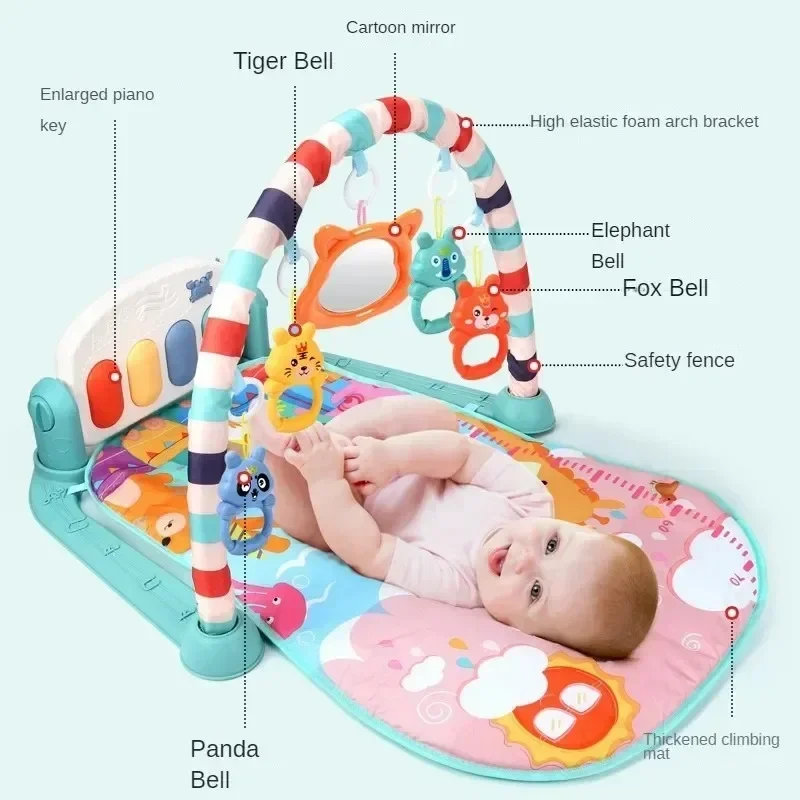 Baby Multifunctional Fitness Frame Activity Gym Play Mat Musical Rack Infant Educational Crawling Carpet Toy Children Gift