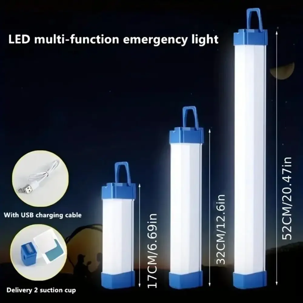 Camping Lamp LED Bar light Rechargeable Tube Magnetic Suspension Portable for Emergency Night Market Outdoor Lighting