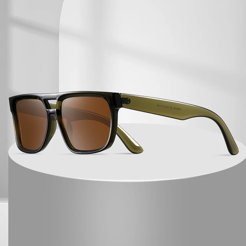 CRIXALIS Vintage gewölbte Sonnenbrille für Damen, modische Designer-Sonnenbrille mit doppeltem Träger, quadratische Sonnenbrille für Herren, UV400-Schutz für Damen