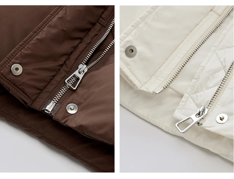 SENTUBILA Women's Cropped Down Coat 2024 Winter Fashion Puffer Jacket 90% White Duck Down Stand Neck Outerwear Ladies W44Y56273