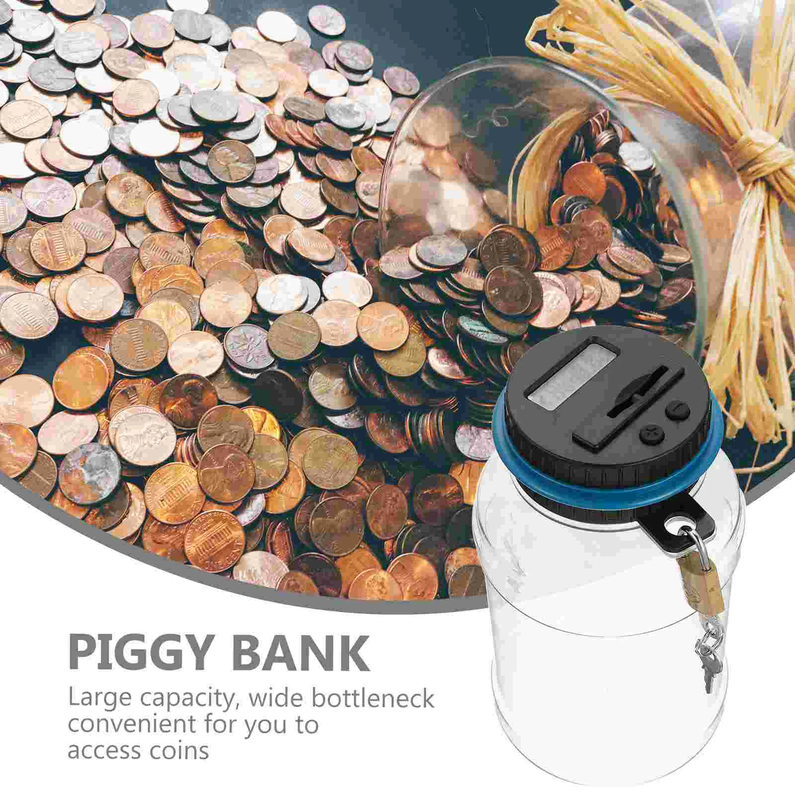 Digital LCD Counting Electronic Counting Piggy Bank For USD Money Coin Saving Box Jar Large Capacity With Lock Intelligent 4