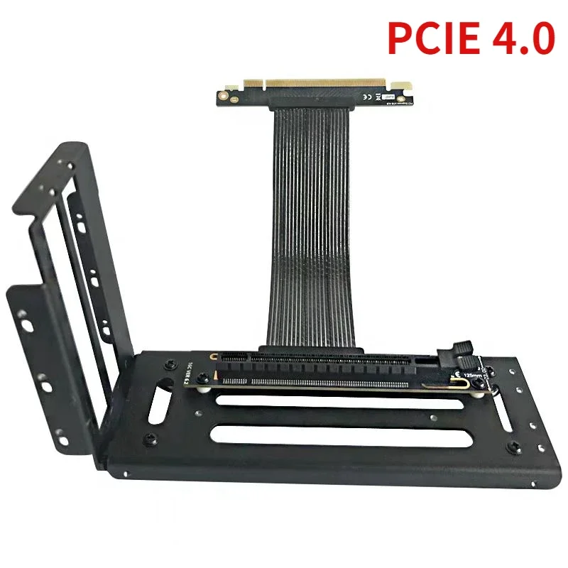Staffa Di Montaggio Verticale Per GPU Con Cavo Riser PCI-E 4.0 X16 Da 15 Cm, 90°, Per Scheda Video, Nero, Senza LED