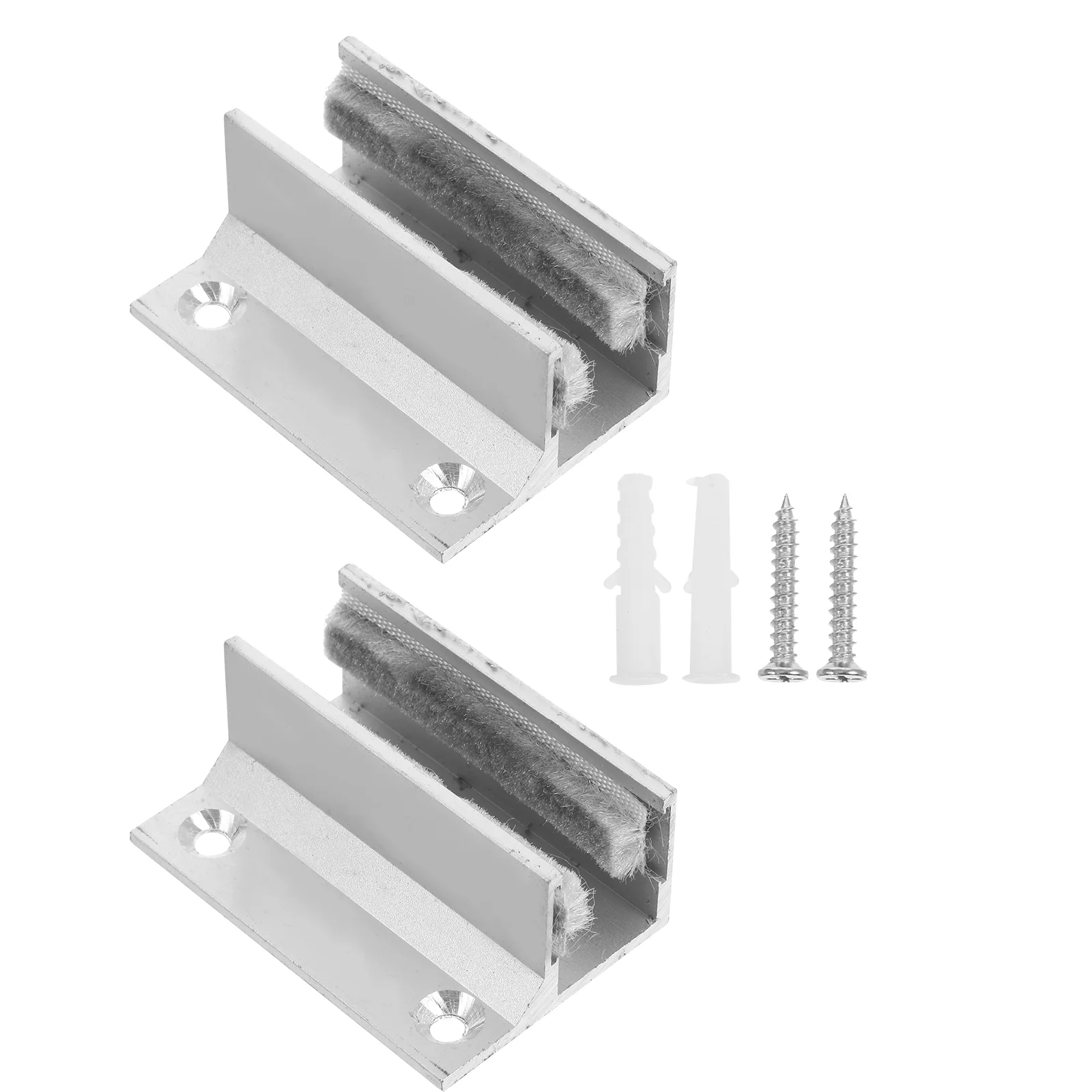 2 Pcs Barn Door Floor Guide Glass Door Swing Stopper Bottom Barn Floor Guide Aluminum Slides For Doors Roller Stay Hardware