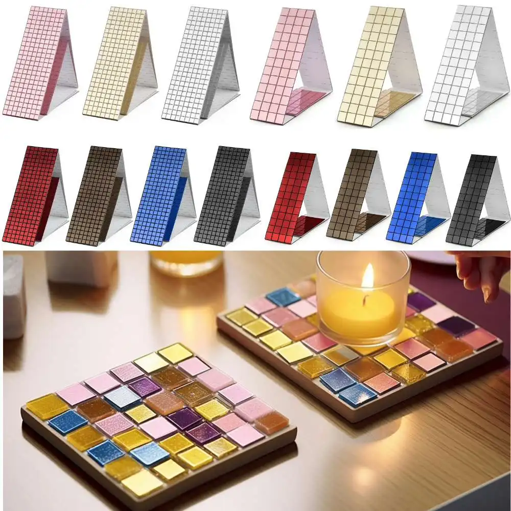 Mosaic Tiles Self-Adhesive Mirrors Stickers Bathroom DIY