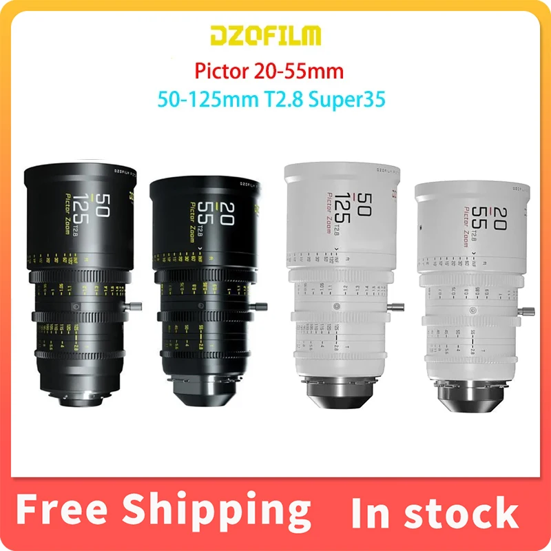 

DZOFilm Pictor 20-55mm and 50-125mm T2.8 Super35 Zoom Lens Bundle (PL Mount and EF Mount, Black) Aperture Range of T2.8 to T22