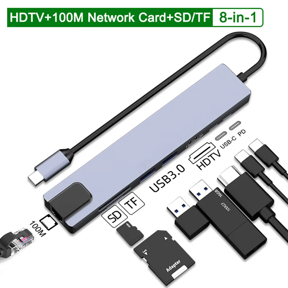 Usb C Hub Docking Station With Hdmi And Rj45 For Laptop Macbook_voghion.com
