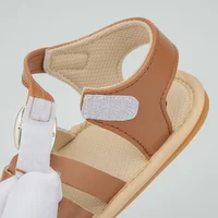 Summer New Baby Boy Girl Sandals Baby Shoes PU Anti-slip Soft Rubber Sole Newborns First Walkers Beach Infant Sandals 6