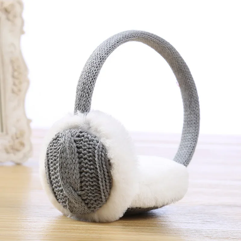 النساء الشتاء أزياء أفخم محبوك الفراء غطاء للأذنين عقال الأذن دفئا هدية