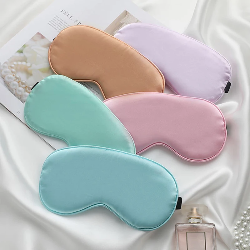 Sleeping Mask Eyepatch Eye Cover Eyeshade Imitated Silk Blindfold for