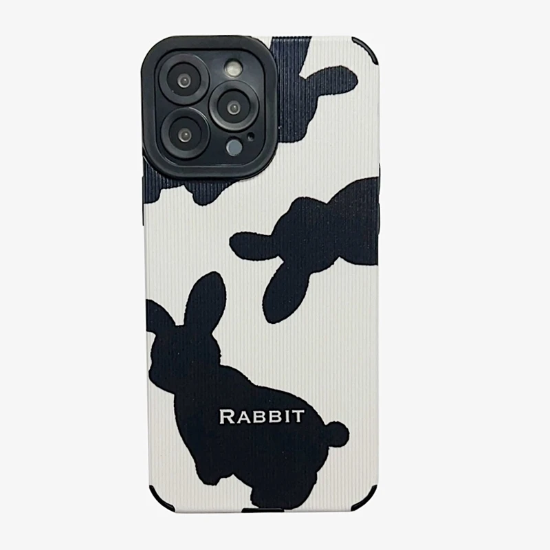 Funda de teléfono conejo bonita de piel suave para iphone_voghion.com