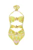 2025 New Arrival Bikini Set With Skirt Women Swimsuit Fashion Halter Cut Out Lady Swimwear Summer Outfits Female Beach Wear 3